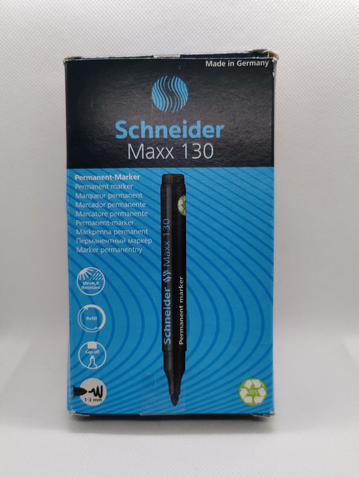 (Bild für) 10x Schneider Maxx 130 Permanent-Marker 1-3mm Rundspitze - Schwarz 113001